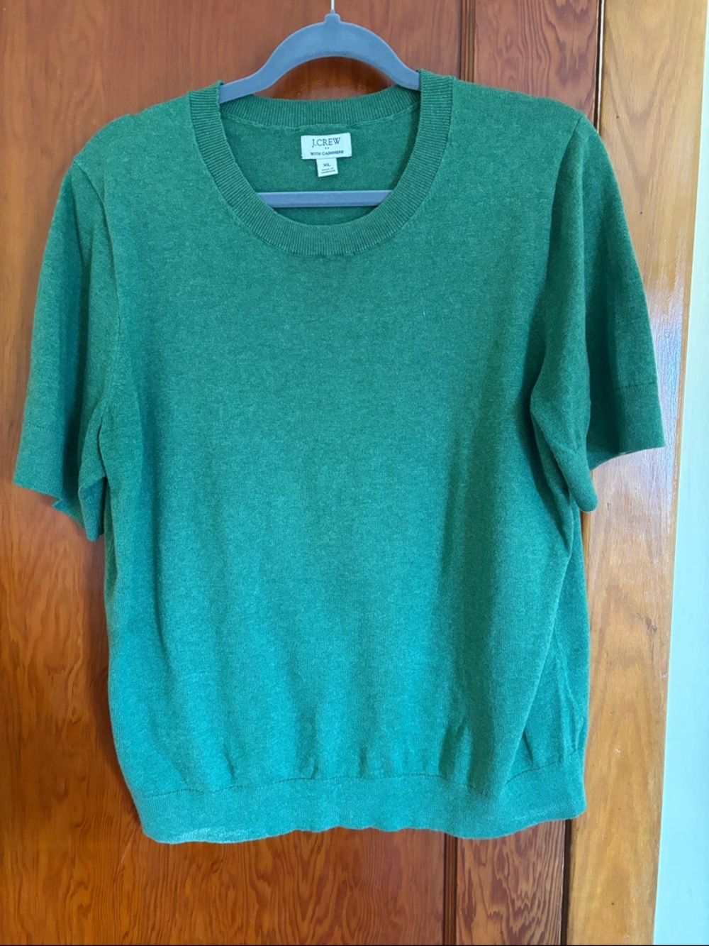 J.Crew Green Short-Sleeve Crewneck Sweater